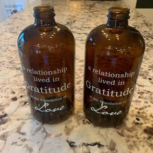 Him/Her Gratitude Amber Apothecary Jars — Great wedding or shower gift!